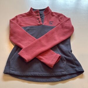 Dover Saddlery Riding Sport equestrian pink and gray Patterned Fleece Pullover